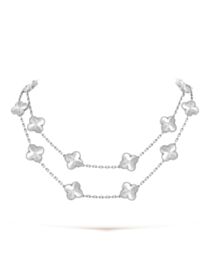 Van Cleef & Arpels Women's Vintage Alhambra Long Necklace, 20 Motifs Silver