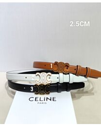 Celine Women's TRIOMPHE Buckle Leather Belt
