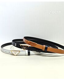 Prada Women's Triangle Wheat Logo Buckle Belt