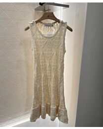 Christian Dior Women's Knitted Dress Cream