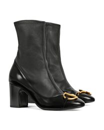Gucci Women's Women's Half Horsebit Ankle Boots 849549 Black