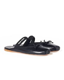 Miumiu Leather Ballerina Mules Black