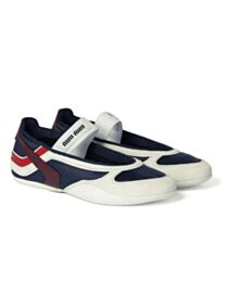 Miumiu Gymnasium Technical Fabric And Suede Ballet Flats