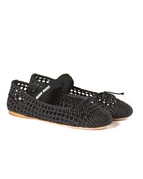 Miumiu Woven Nappa Leather Ballerinas