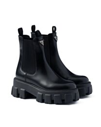 Prada Women's Monolith Brushed Leather Booti 1T256 Black