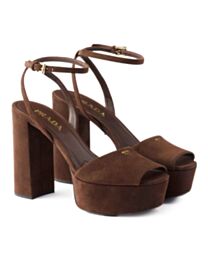 Prada Women's Suede Platform Sandals 1XP48B