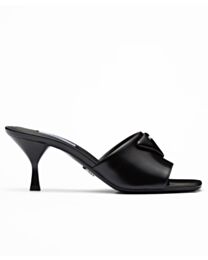 Prada Women's Brushed Leather Heeled Slides 1XX590 