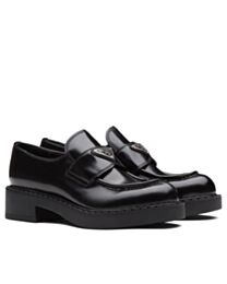 Prada Women's Monolith Brushed Leather Pointed Loafers 