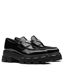 Prada Women's Monolith Brushed Leather Pointed Loafers