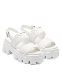 Prada Women's Monolith Leather Sandals 1X040N 