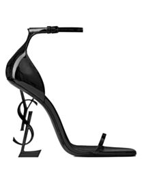 Saint Laurent Women's Opyum Sandals In Patent Leather Black