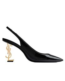 Saint Laurent Women's Opyum Slingback Pumps In Patent Leather Black