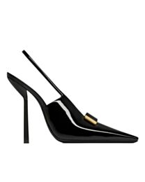 Saint Laurent Women's Madame Slingback Pumps In Patent Leather Black