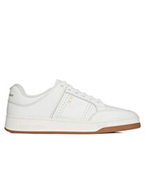 Saint Laurent Unisex Sl/61 Low-Top Sneakers In Smooth And Grained Leather White