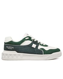 Valentino Unisex One Stud Low-Top Sneaker In Split Leather And Nappa 