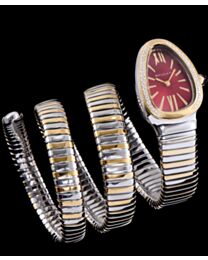 Bvlgari 18ct pink-gold, stainless steel and diamond watch Henna