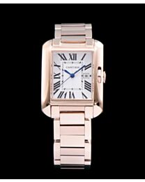 Cartier Tank Anglaise Silvered Flinque Dial Men s Watch White