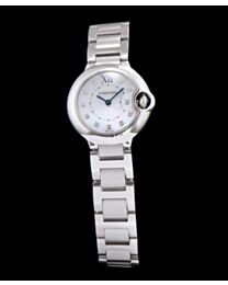 Cartier Ballon Bleu Silver Diamond Dial Ladies Watch White