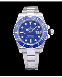 Rolex Stainless Steel Submariner Watch Blue