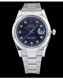 Rolex Men s Stainless Steel Mid size Datejust Watches Blue