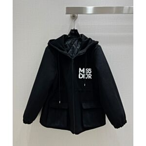 Christian Dior Zip-Up Hooded Jacket Black