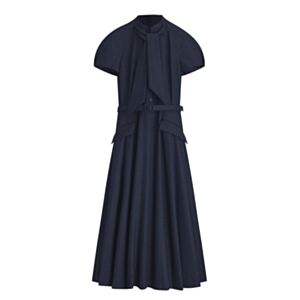 Christian Dior Women's Mid-Length Belted Shirtdress Wool Black
