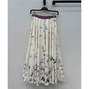 Christian Dior Women's Mid-Length Flared Skirt Cream