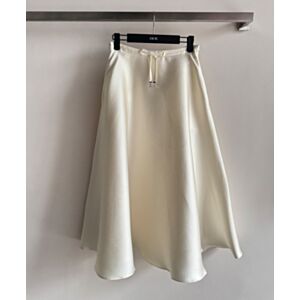 Christian Dior Women's Draped Silk Skirt Cream