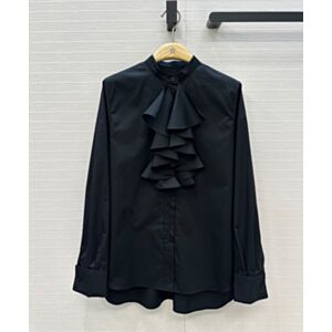 Christian Dior Women's Stand-Collar Ruffled Shirt