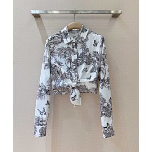 Christian Dior Women's Dioriviera Lace-Up Cropped Shirt White