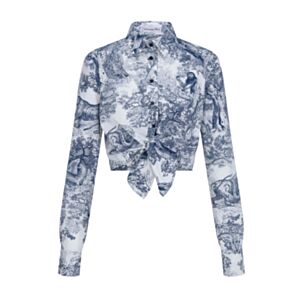 Christian Dior Women's Dioriviera Toile De Jouy Sauvage Motif Long Shirt Blue