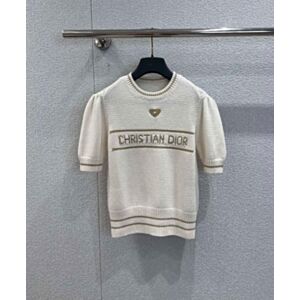 Christian Dior Women's Short-Sleeved Sweater Cream