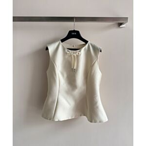 Christian Dior Women's Christian Dior Women's Sleeveless Top With Bow Cream