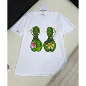 Christian Dior Women's Christian Dior Women's Colorful Pattern T-Shirt White