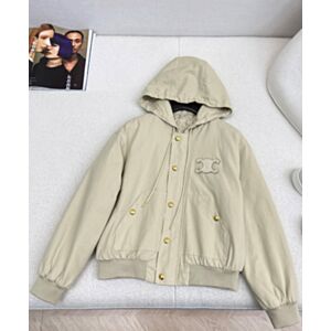 Celine Women's Hooded Jacket Green
