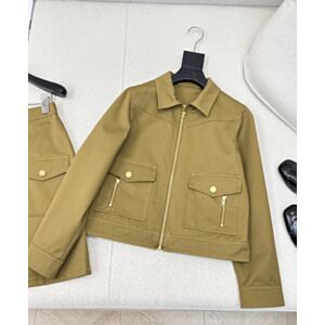 Celine Western-Style Belted Jacket Apricot