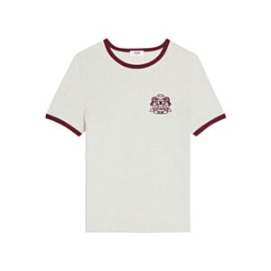 Celine 70s-Style Badge T-Shirt Cream