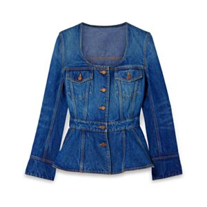 Chloe Women's Organic Denim Peplum Jacket Blue