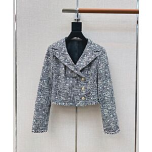 Chanel Women's Tweed Jacket Gray