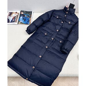 Chanel Women's Long Down Jacket Dark Blue