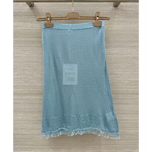 Chanel Women's Mid-Length Knitted Skirt Blue