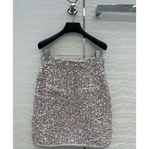 Chanel Heavy Craft Hook Embossed Woven Skirt Pink