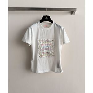 Chanel Women's Embroidered Short-Sleeve T-Shirt White