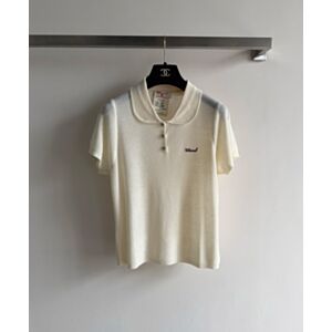 Chanel Women's Knitted Polo Shirt Cream