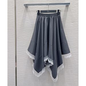 Christian Dior Women's Asymmetrical Lace Dress Gray