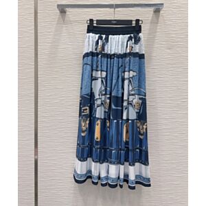 Fendi Women's Printed Maxi Skirt Blue