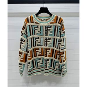Fendi Women's FF Jacquard Knit Pullover Green