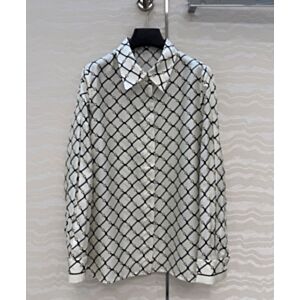 Gucci Women's Silk Shirt With A Horsebit Pattern Cream