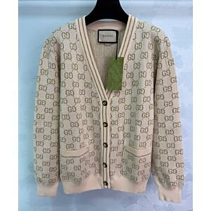 Gucci Cotton Jacquard Cardigan Apricot