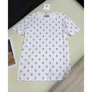 Hermes Women's All-Over Greek Letter Print Short-Sleeve T-Shirt White